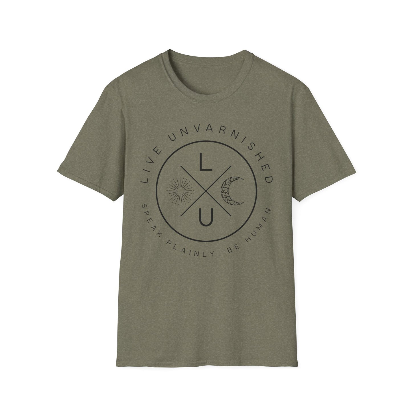 Live Unvarnished "Camp Style" Logo T-Shirt (Black Logo)