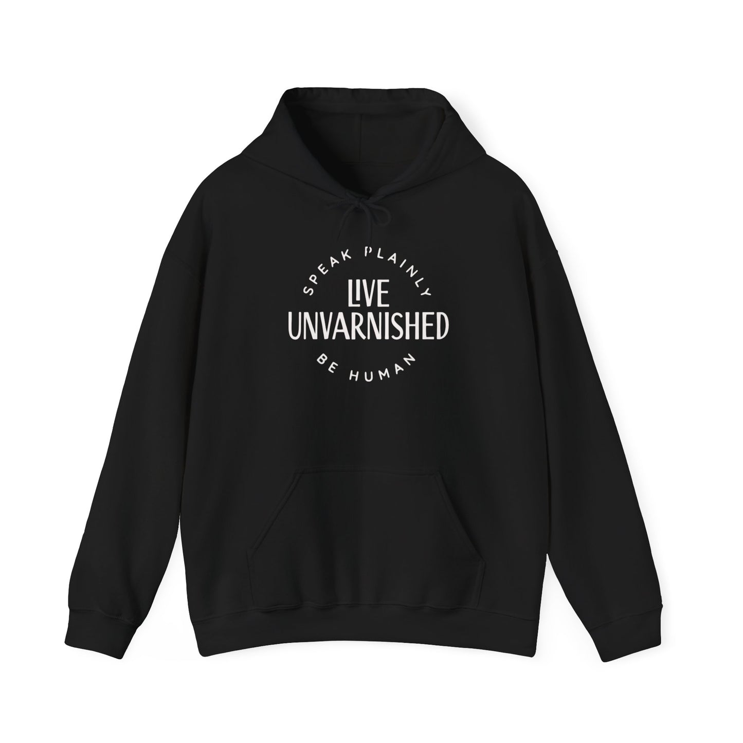 Live Unvarnished Classic Logo (white) Hoodie