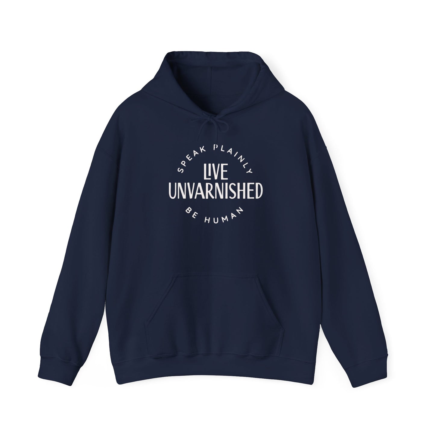 Live Unvarnished Classic Logo (white) Hoodie
