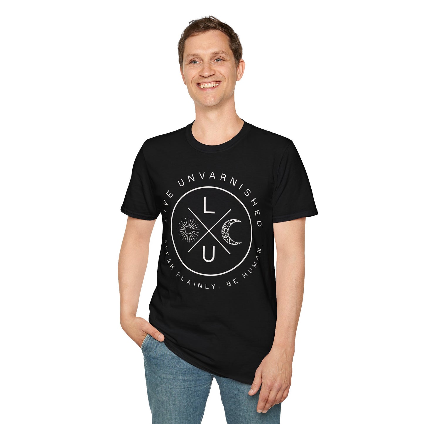 Live Unvarnished "Camp Style" Logo T-Shirt (White Logo)
