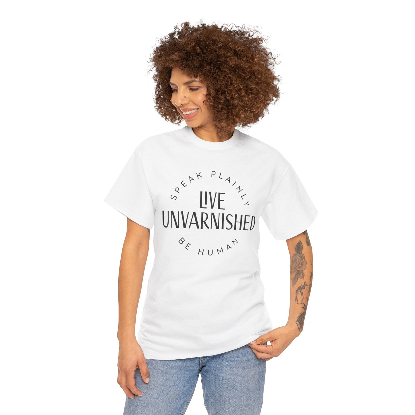 Live Unvarnished Classic Logo T-Shirt (Black Logo)