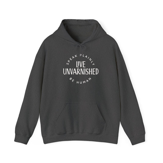 Live Unvarnished Classic Logo (white) Hoodie