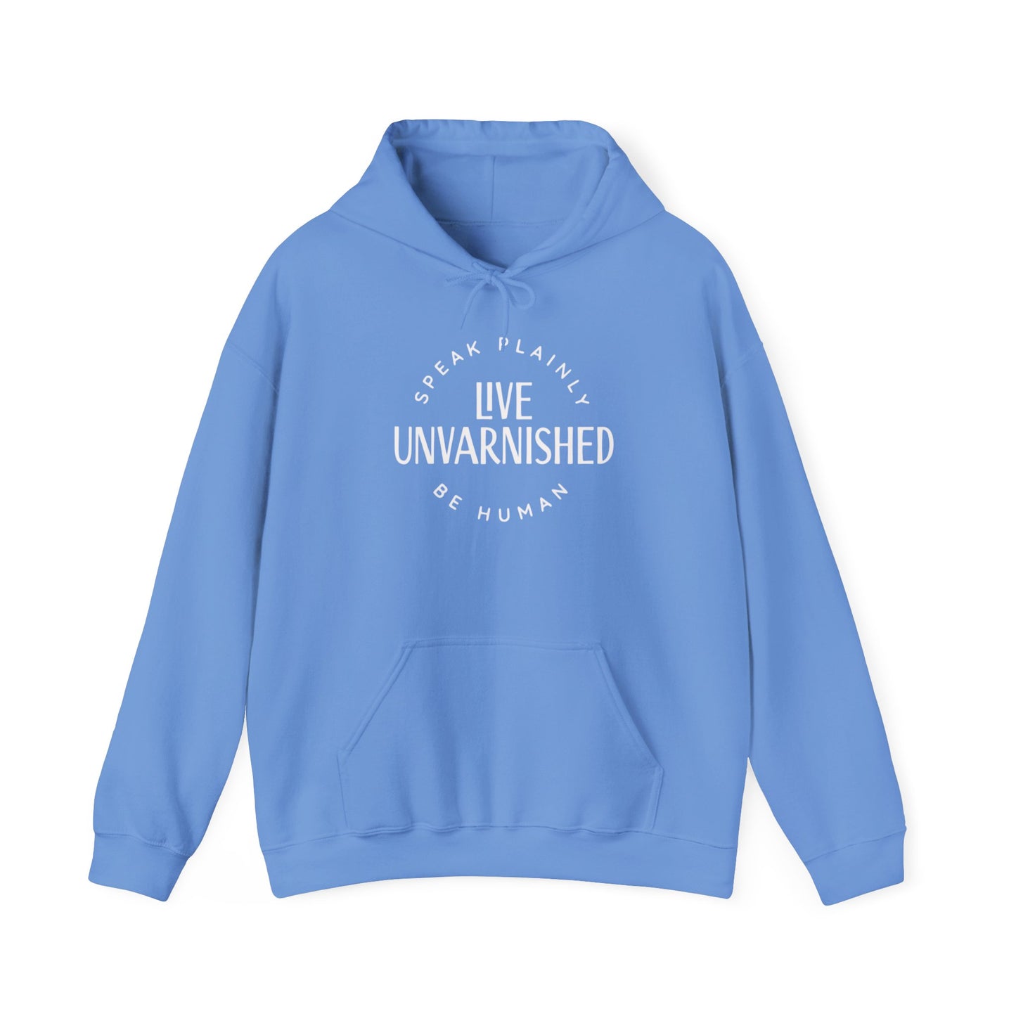 Live Unvarnished Classic Logo (white) Hoodie