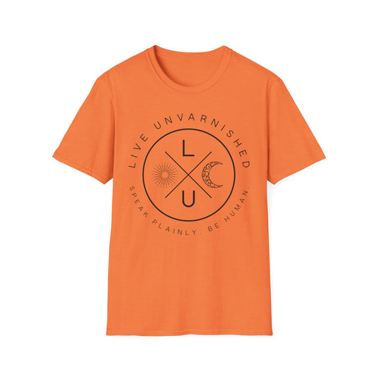 Live Unvarnished "Camp Style" Logo T-Shirt (Black Logo)