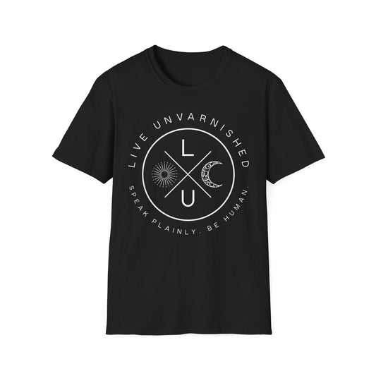 Live Unvarnished "Camp Style" Logo T-Shirt (White Logo)
