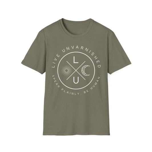Live Unvarnished "Camp Style" Logo T-Shirt (White Logo)