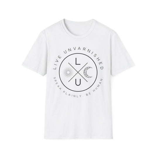 Live Unvarnished "Camp Style" Logo T-Shirt (Black Logo)